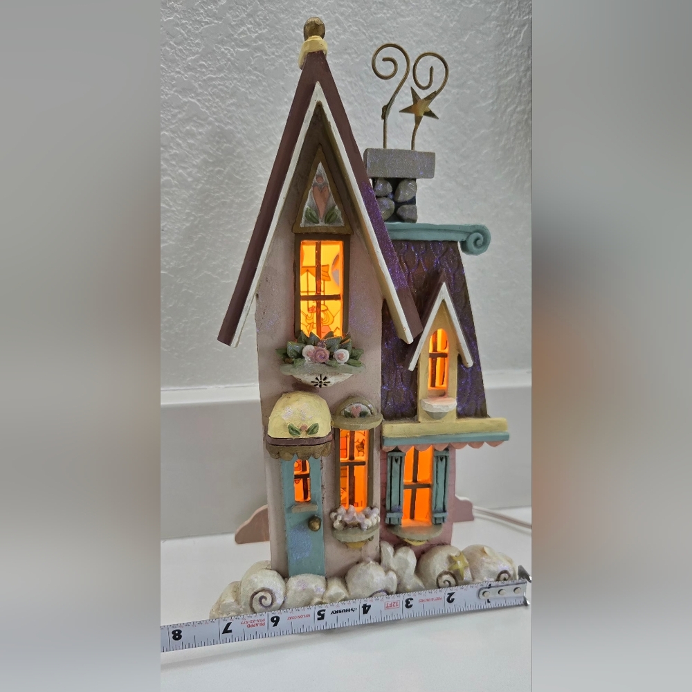 Lighted Pastel Fairy Cottage House Decor Whimsical Village Night Light